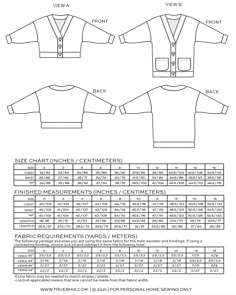 True/Bias - Marlo Sweater - Sizes 0-18