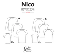 Jalie Patterns - Nico Raglan Tees #3669 - Mens/Boys Sizes