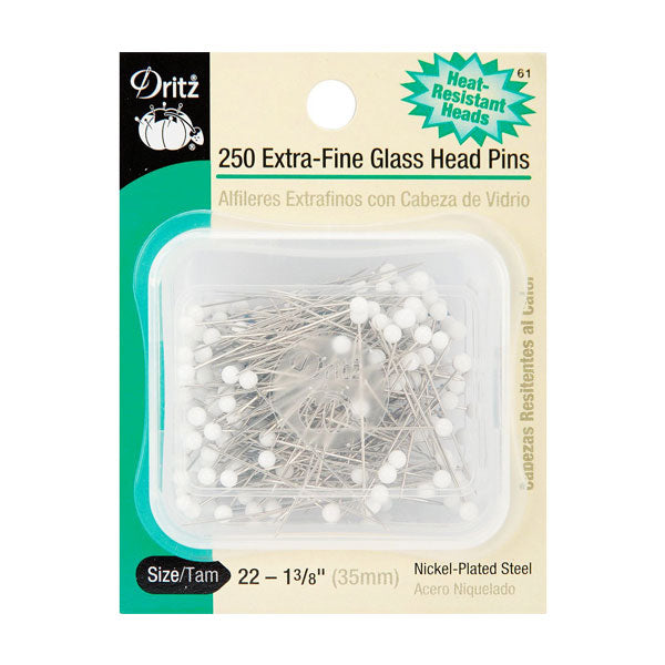 250 Extra Fine Glass Head Pins - Dritz